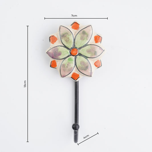 Mandala wall hook, green