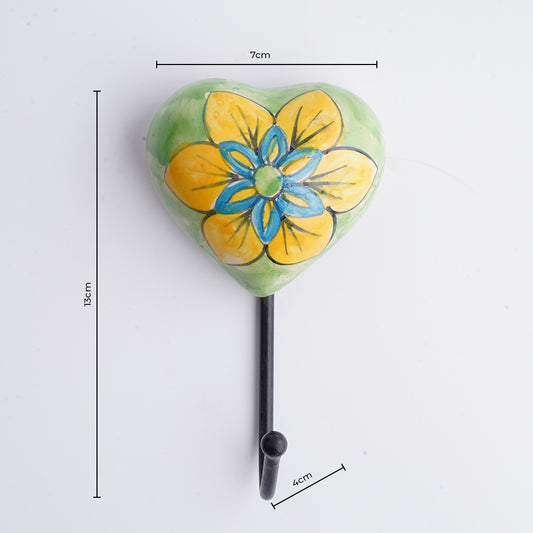 Bright bloom wall hook, green