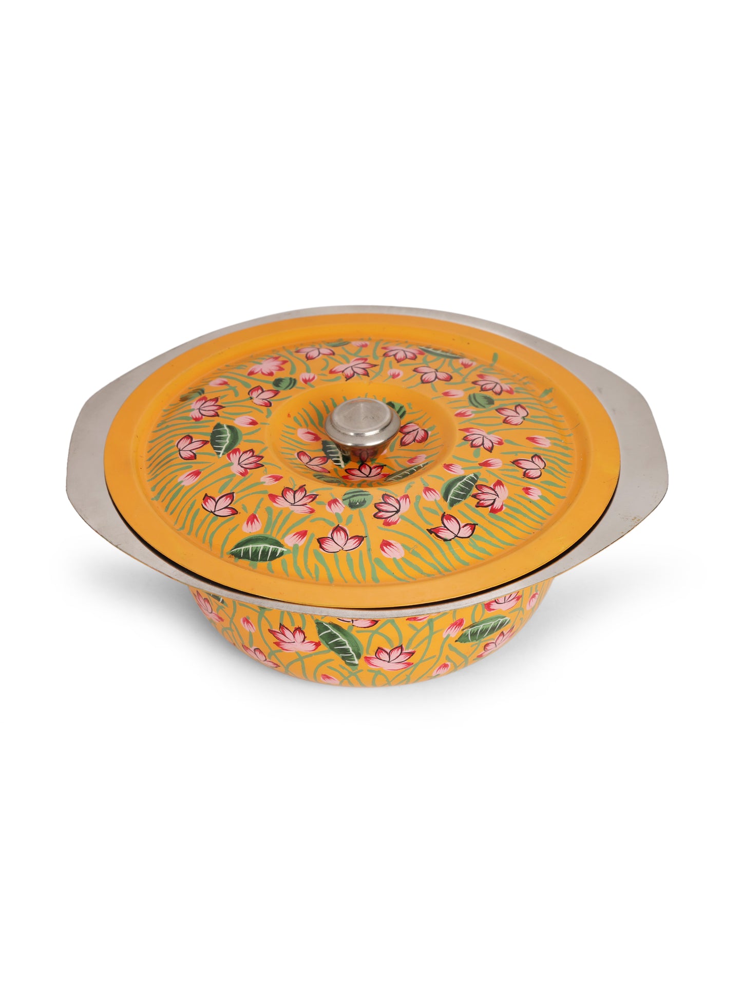Lotus Pichwai Serving Bowl with Serving Spoon