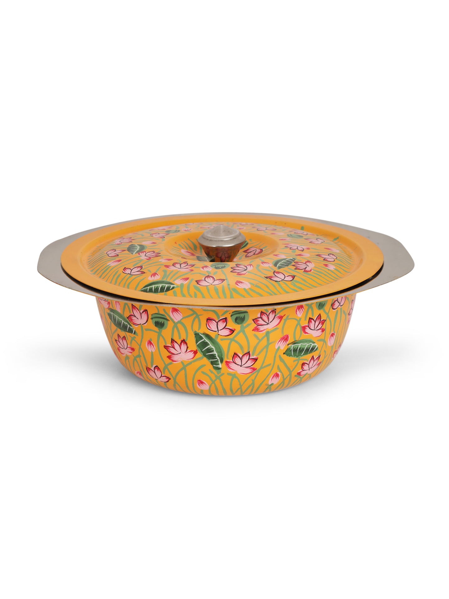Lotus Pichwai Serving Bowl with Serving Spoon