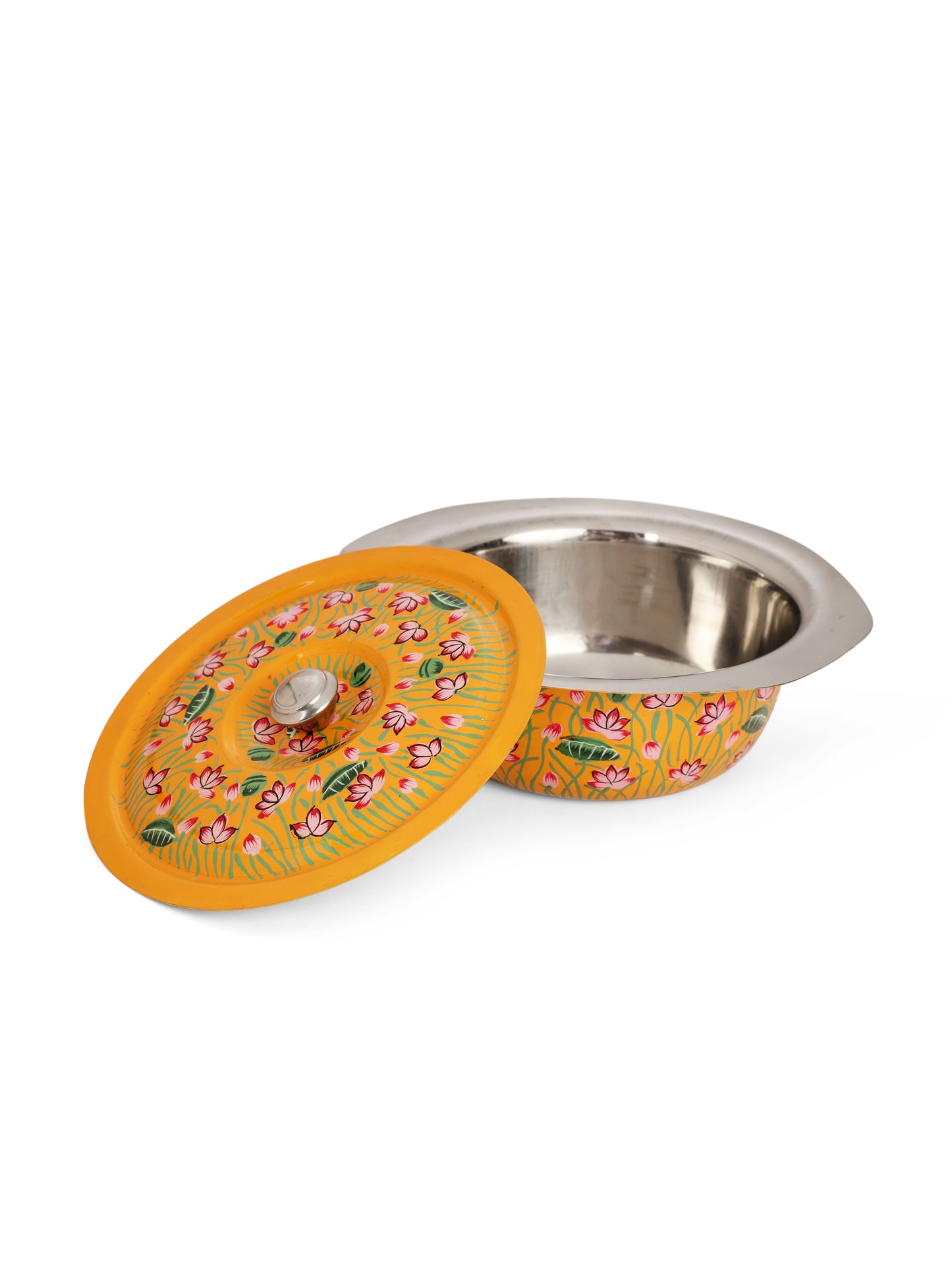 Lotus Pichwai Serving Bowl with Serving Spoon