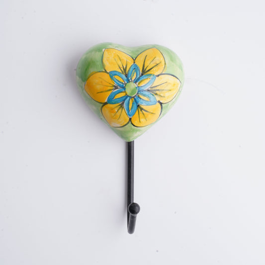 Bright bloom wall hook, green