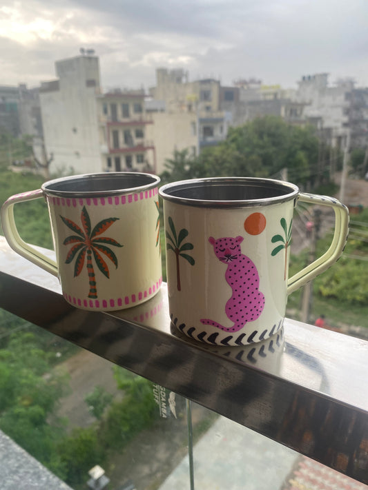 Tropical Palm Stainless Steel Mug