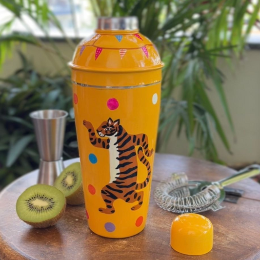 Tipsy Tiger Cocktail Shaker- 700ml (Yellow)