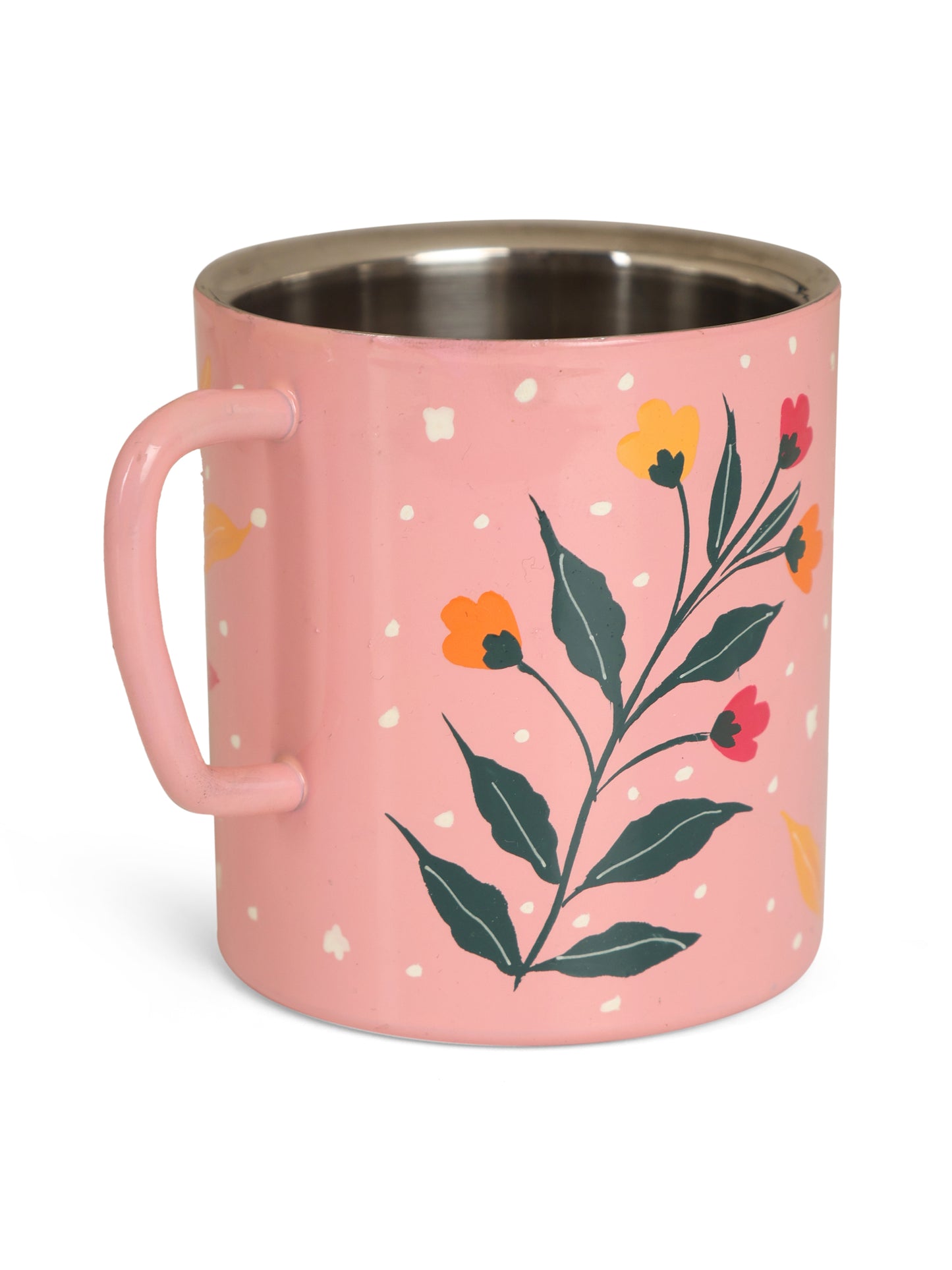 Blooming Pink double walled coffee mug set of 2