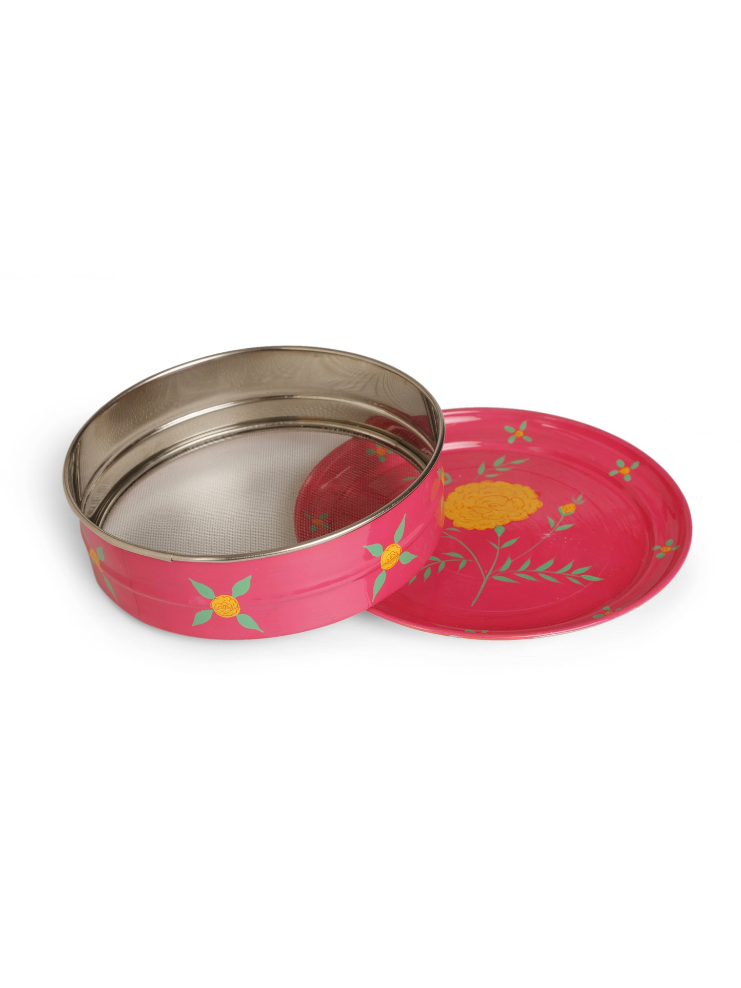 Genda Phool Karwachauth Thali (Set of 2)- Pink