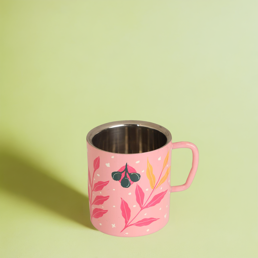 Blooming Pink double walled coffee mug