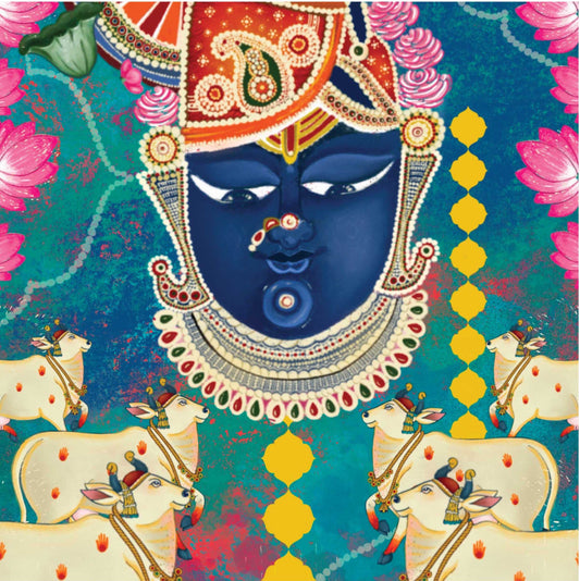 Lord Shri Nath Ji Pichwai Printed Artwork