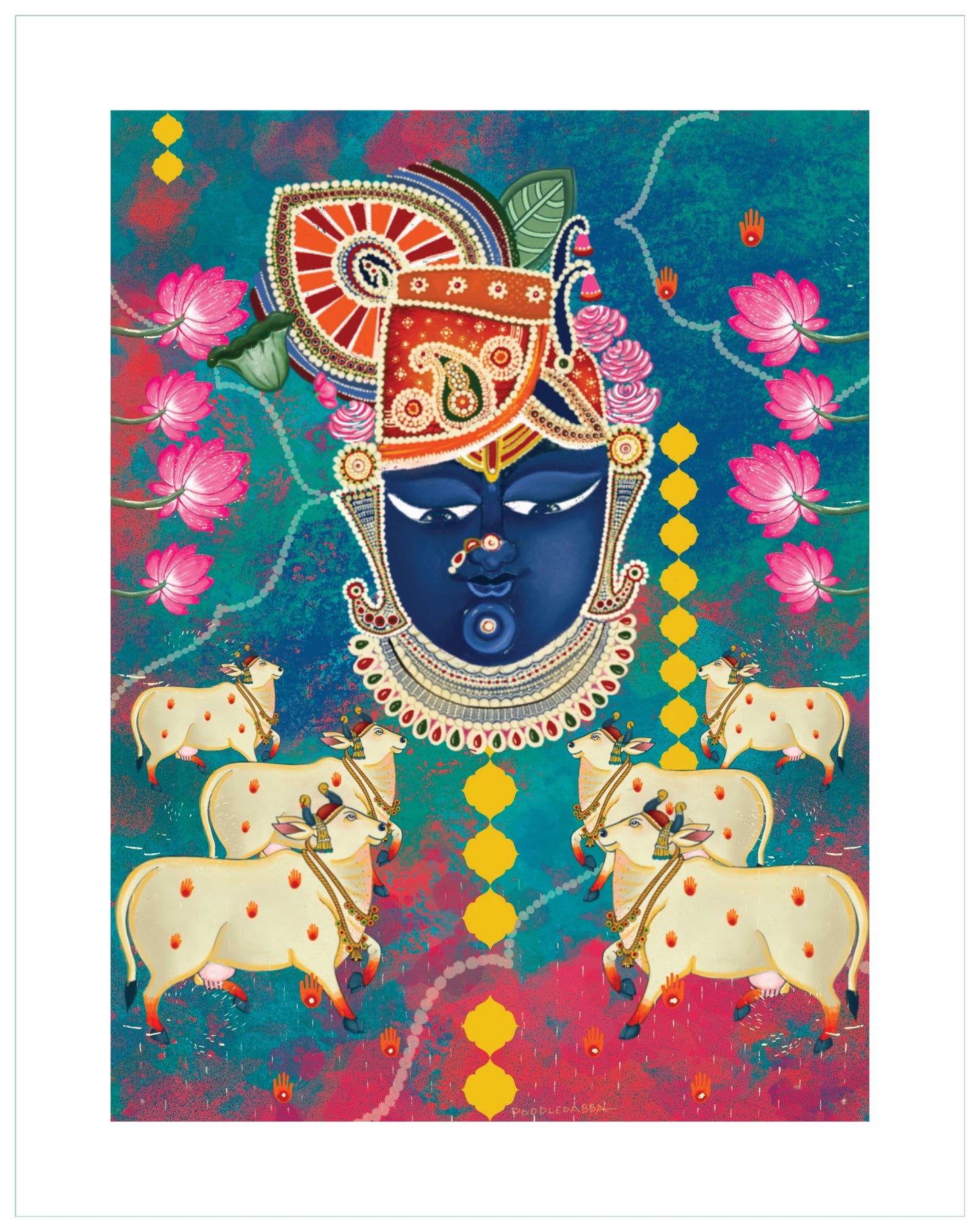 Lord Shri Nath Ji Pichwai Printed Artwork