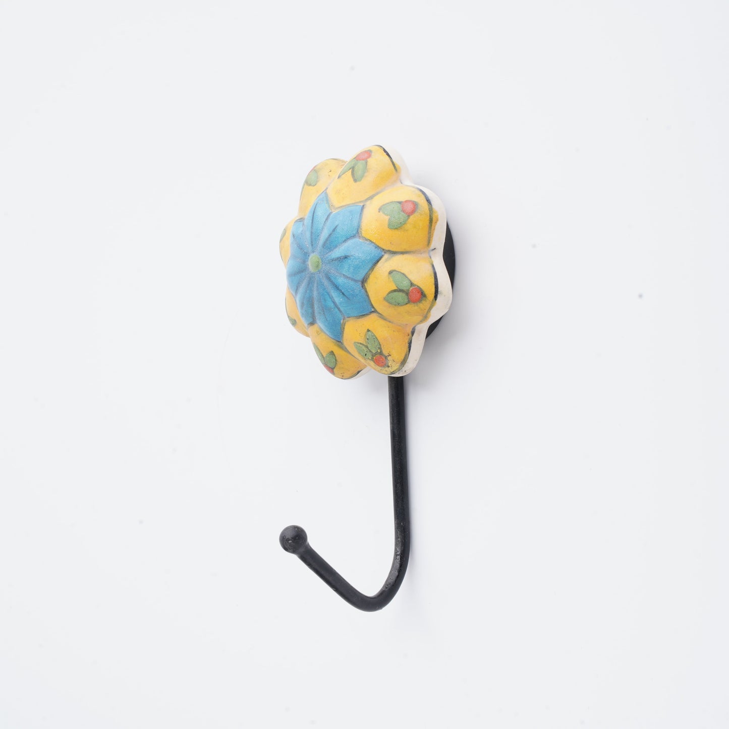 Mandala wall hook, yellow