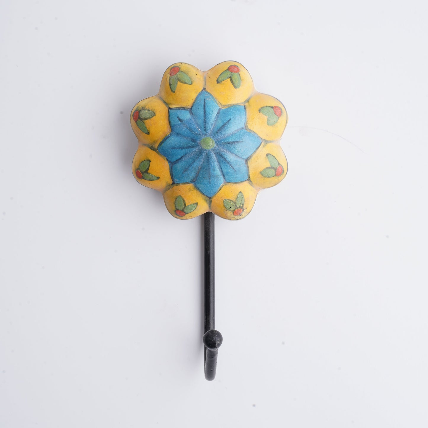 Mandala wall hook, yellow