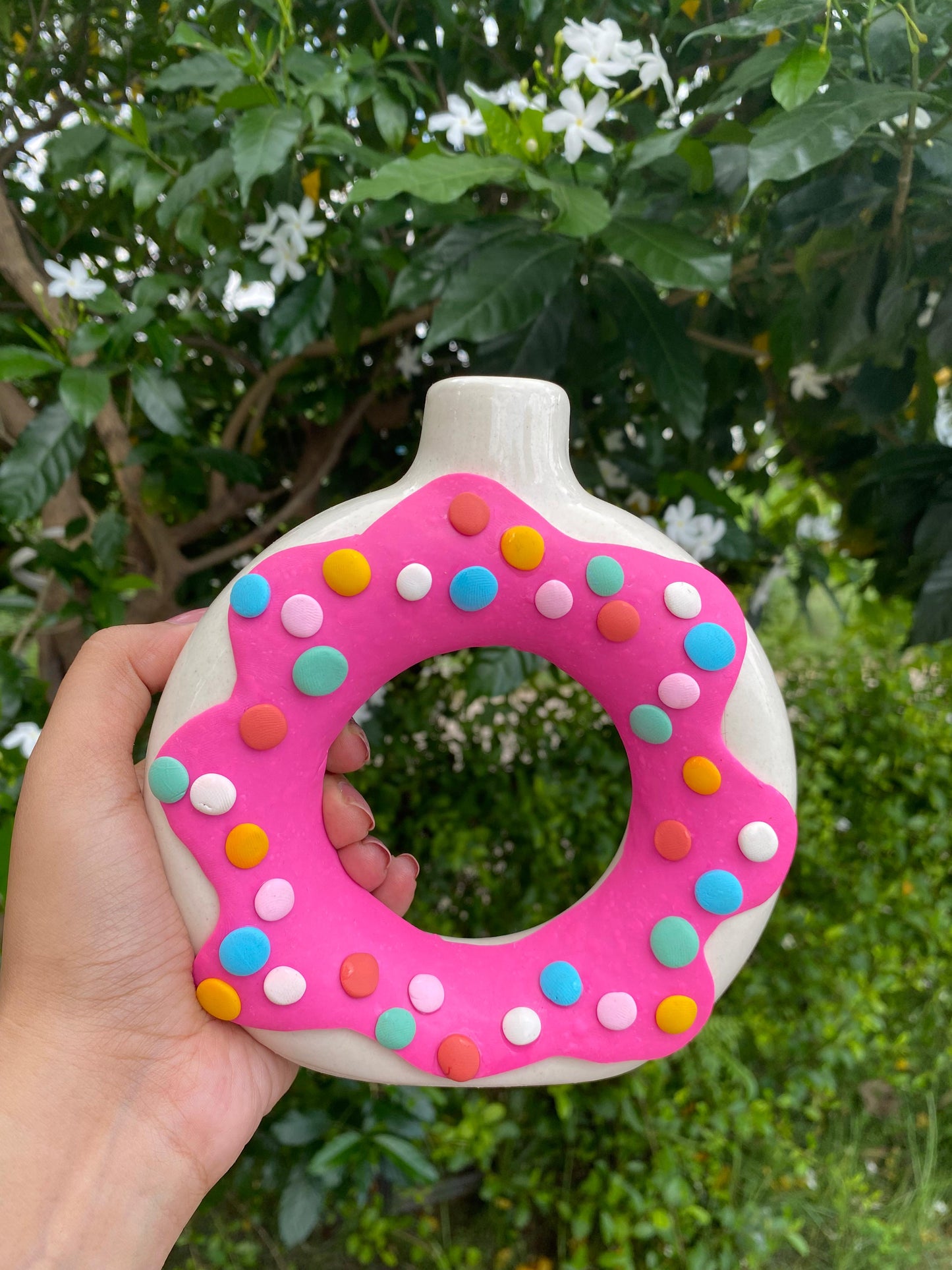 Pink Donut Vase