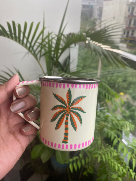 Tropical Palm Stainless Steel Mug