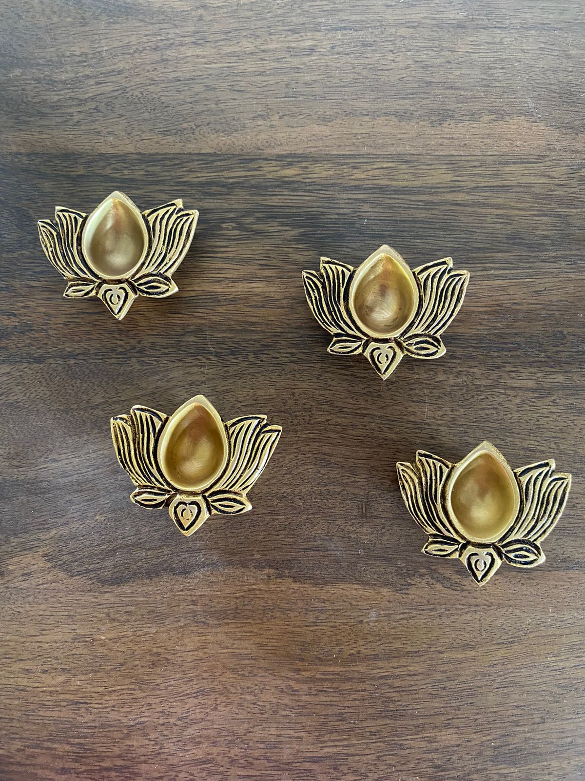 Lotus Brass Diya Gift Box (Set of 4)