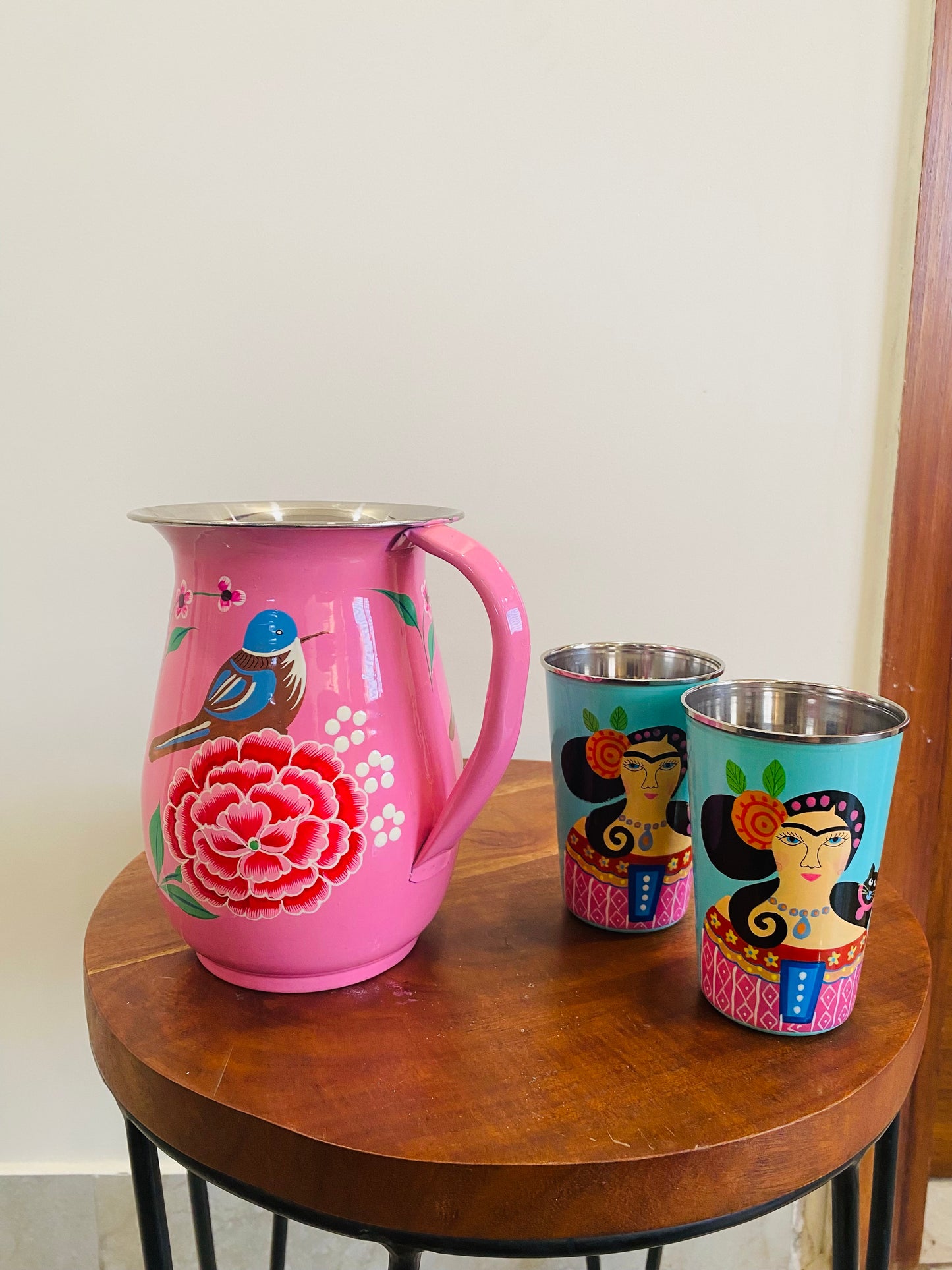 Garden Harmony Water Jug & Frida glasses set of 2 Combo